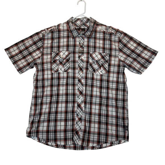 Southpole Authentic Collection Mens XL Plaid Short Sleeve Button Up Shirt Pocket - Picture 1 of 8
